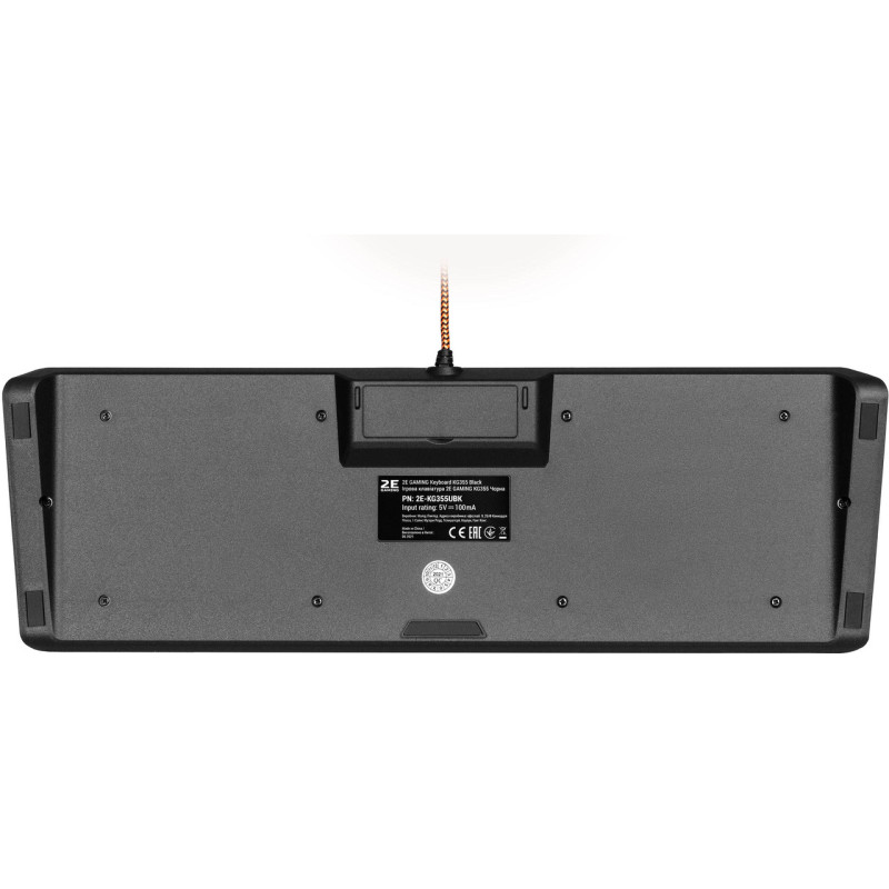 Клавіатура мембранна 2E GAMING KG355 87key, USB-A, EN/UA/RU, LED, чорний (2E-KG355UBK)
