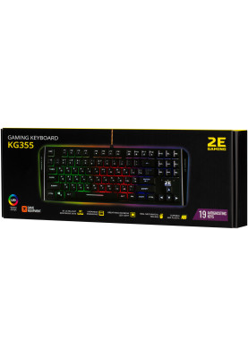 Клавіатура мембранна 2E GAMING KG355 87key, USB-A, EN/UA/RU, LED, чорний (2E-KG355UBK)