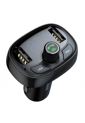 FM-модулятор/дисплей 2USB S-09 T-Typed black CCAL-TM01 Baseus (CCMT000301)