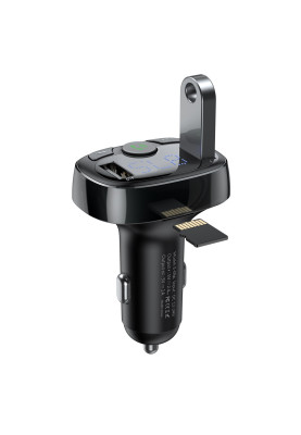 FM-модулятор/дисплей Baseus 2USB S-09A T-Typed black (CCMT000001)