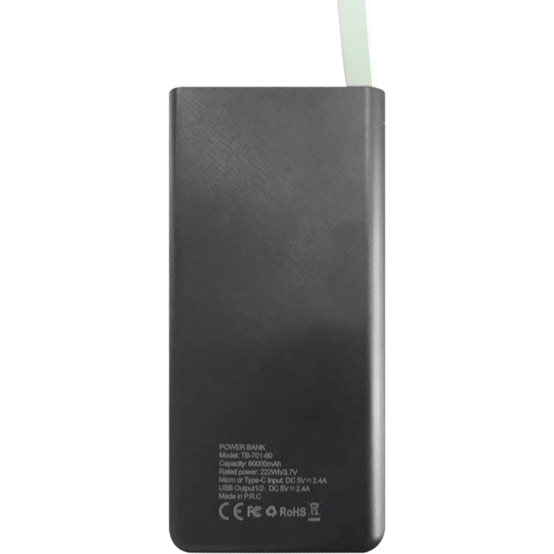 Power Bank Tehno Bit TB-701-60 60000mAh 2.4A 2USB LED (ліхтар)