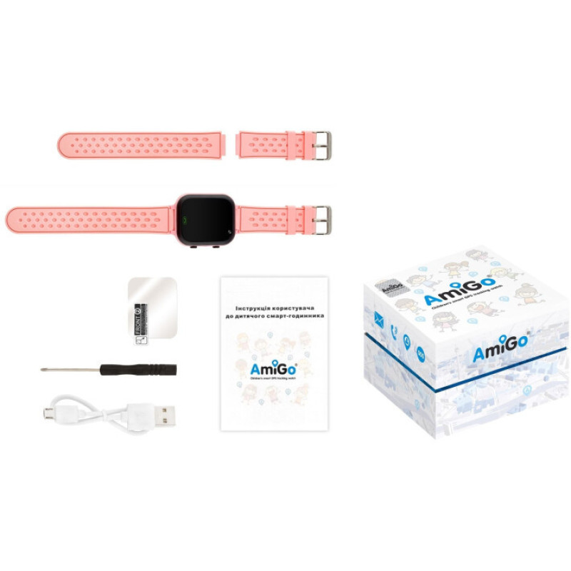 Smart Watch AmiGo GO009 Camera+Led Pink UA UCRF
