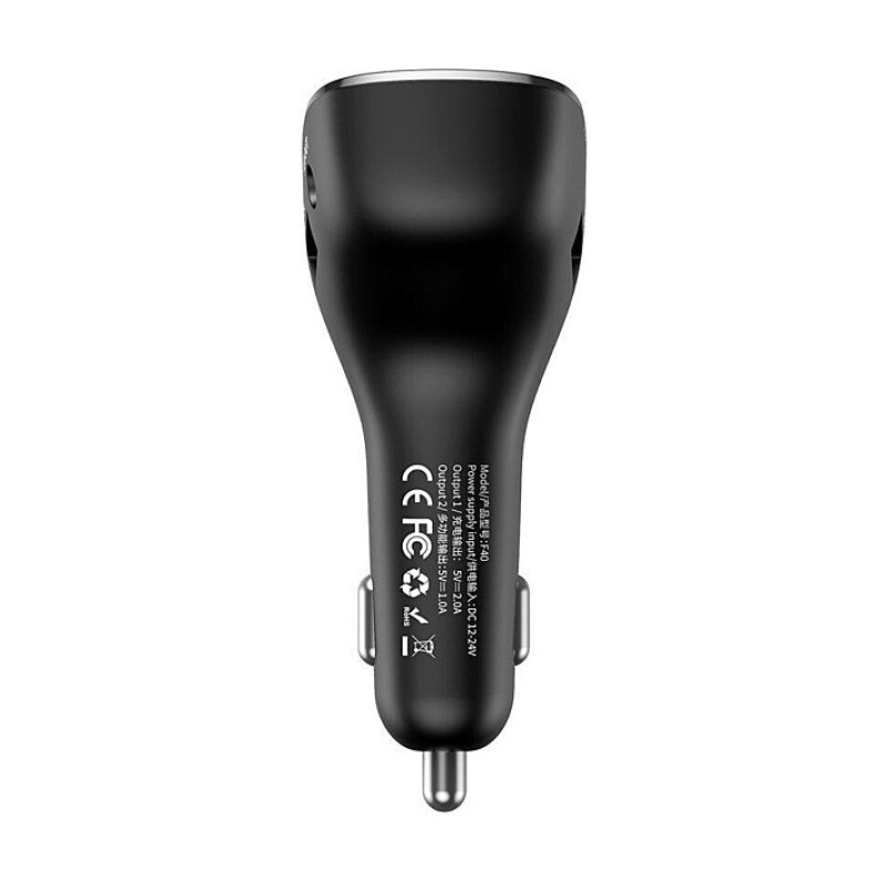 FM-модулятор Baseus Streamer F40 Bluetooth FM Launcher 15W 2 USB (CCF40-01)