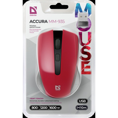 Bluetooth миша DEFENDER Accura MM-935 (52937) red UA Bluetooth миша DEFENDER Accura MM-935 (52937) red UA