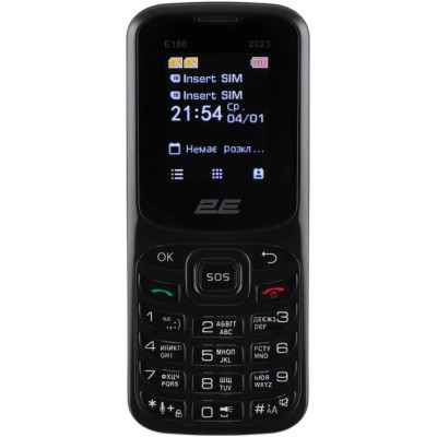 Телефон 2E E180 2023 Black UA UCRF