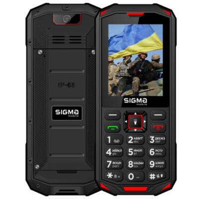 Телефон Sigma X-treme PA68 Black/Red UA UCRF