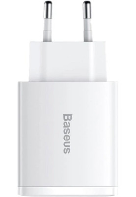 МЗП блочок 30W 2USB-A/USB-C Compact Quick Charger (CCXJ-E02) white Baseus