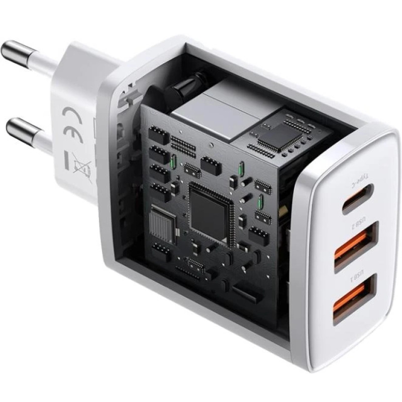 МЗП блочок 30W 2USB-A/USB-C Compact Quick Charger (CCXJ-E02) white Baseus
