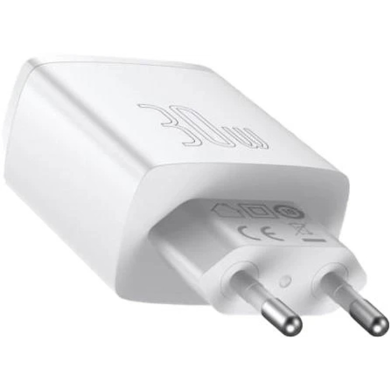 МЗП блочок 30W 2USB-A/USB-C Compact Quick Charger (CCXJ-E02) white Baseus