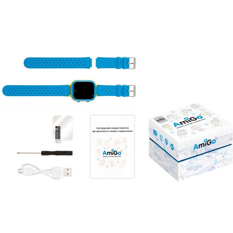 Smart Watch AmiGo GO009 GLORY Camera+LED WIFI Blue-Yellow UA UCRF