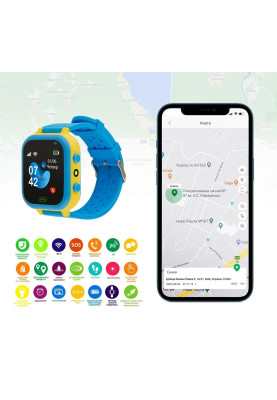 Smart Watch AmiGo GO009 GLORY Camera+LED WIFI Blue-Yellow UA UCRF