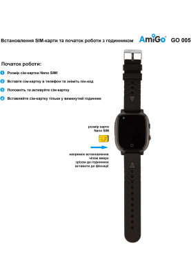 Smart Watch AmiGo GO005 4G WIFI Thermometer Black