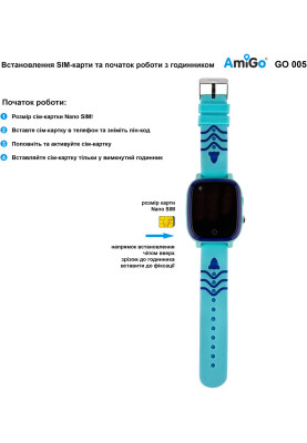 Smart Watch AmiGo GO005 4G WIFI Thermometer Blue