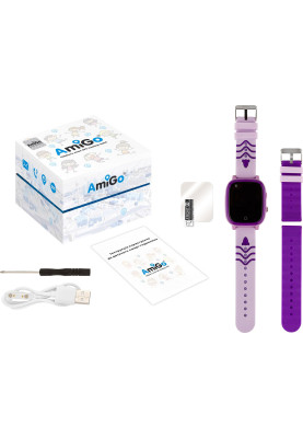 Smart Watch AmiGo GO005 4G WIFI Thermometer Purple