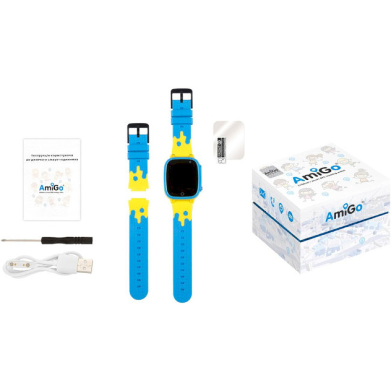 Smart Watch AmiGo GO008 MILKY GPS Wi-Fi Blue/yellow UA UCRF