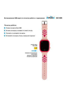 Smart Watch AmiGo GO005 4G WIFI Thermometer Pink UA UCRF