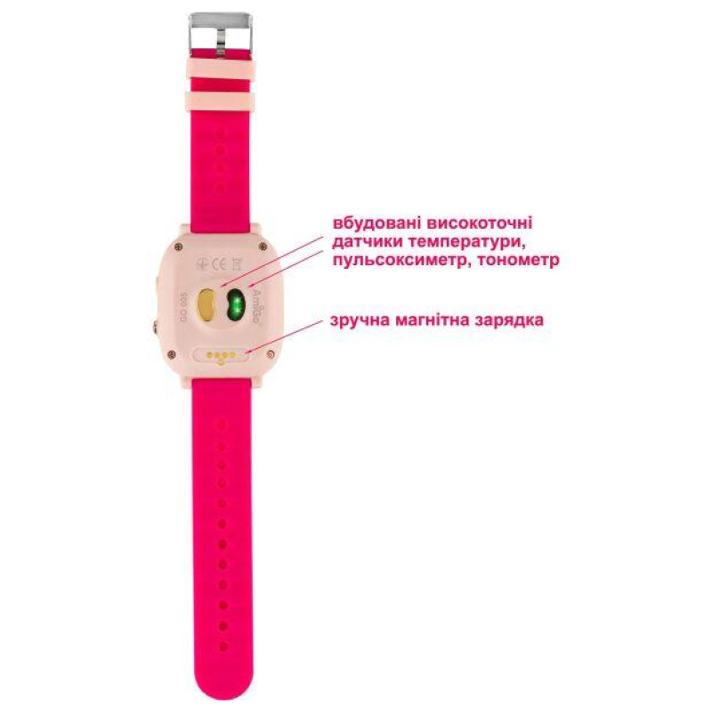 Smart Watch AmiGo GO005 4G WIFI Thermometer Pink UA UCRF