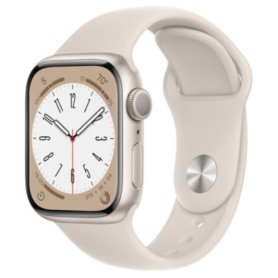 Apple Watch Series 8 45mm GPS Starlight Aluminium Case Starlight Sport Band MNUQ3LL/A M/L A2771
