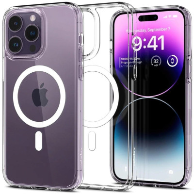 Накладка iPhone 14 Pro Max white Ultra Hybrid Spigen MagFit