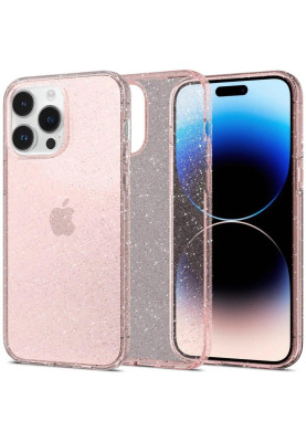 Накладка iPhone 14 Pro  Liquid Crystal Glitter Spigen Рожевий