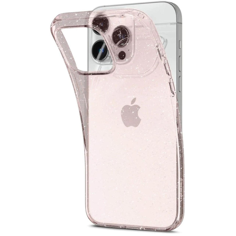 Накладка iPhone 14 Pro Max Liquid Crystal Glitter Spigen Рожевий