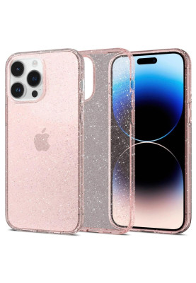 Накладка iPhone 14 Pro Max Liquid Crystal Glitter Spigen Рожевий