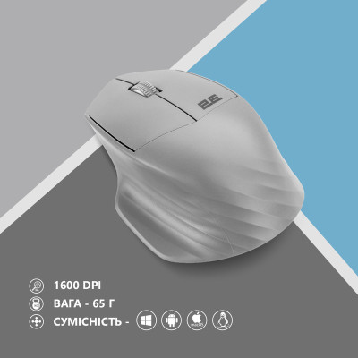 Bluetooth миша 2E MF280 Silent WL/BT gray UA (2E-MF280WGR) Bluetooth миша 2E MF280 Silent WL/BT gray UA (2E-MF280WGR)