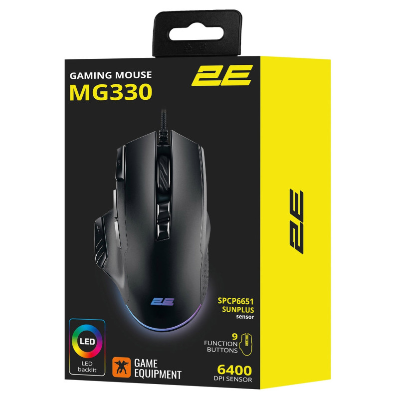 USB миша 2E GAMING MG330 RGB black (2E-MG330UB)