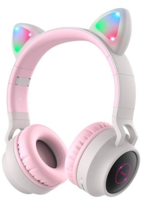 Bluetooth Stereo Hoco W27 Cat Ear gray/pink
