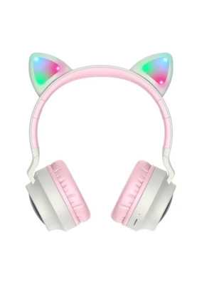 Bluetooth Stereo Hoco W27 Cat Ear gray/pink