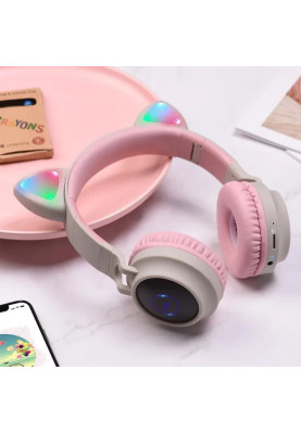 Bluetooth Stereo Hoco W27 Cat Ear gray/pink