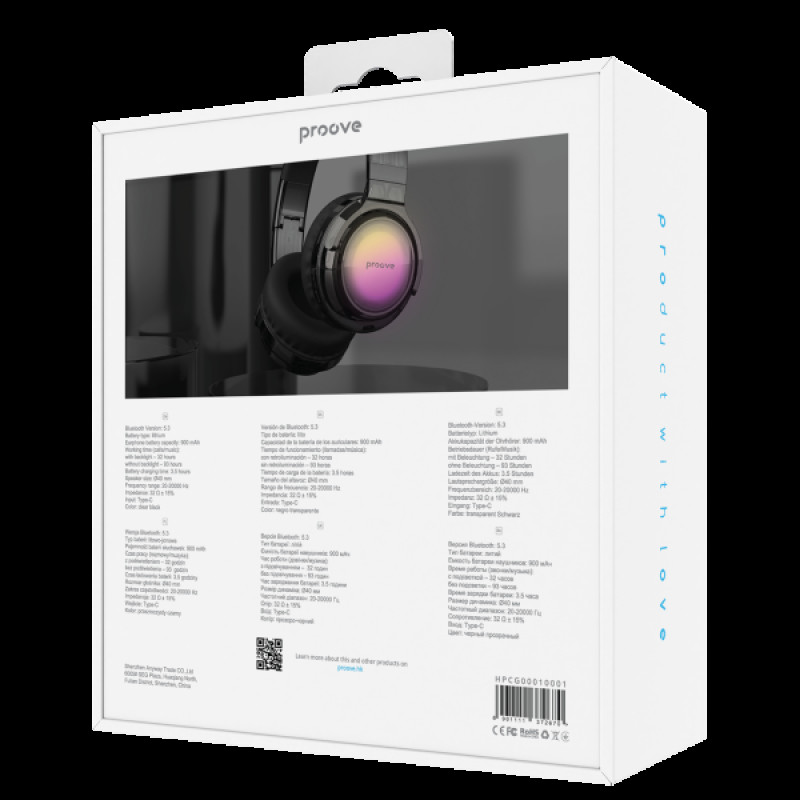 Bluetooth Stereo Proove Crystal Galaxy transparent black UA