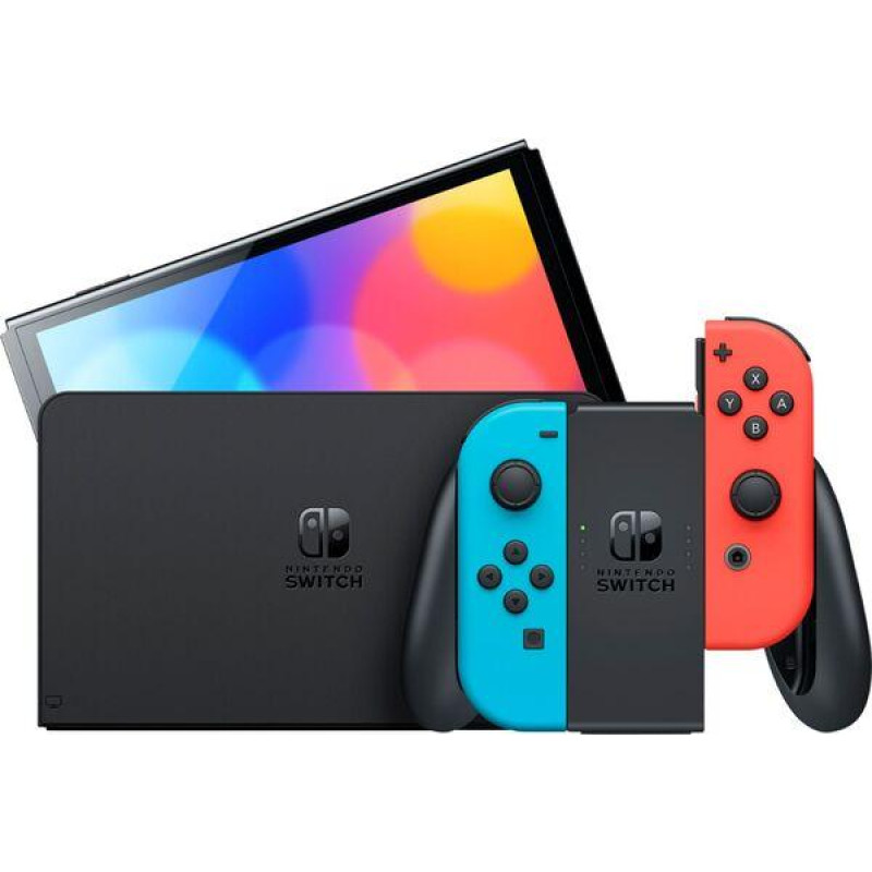 Консоль Nintendo Switch OLED with Neon Blue and Neon Red Joy-Con (045496453442) Global