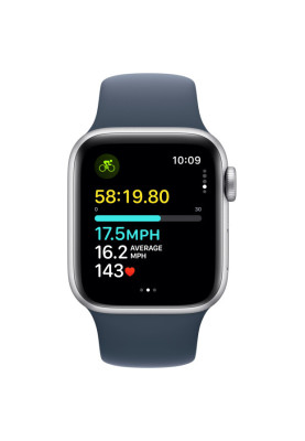 Apple Watch SE 2 GPS 40mm Silver Aluminium with Storm Blue Sport Band S/M MRE13 UA