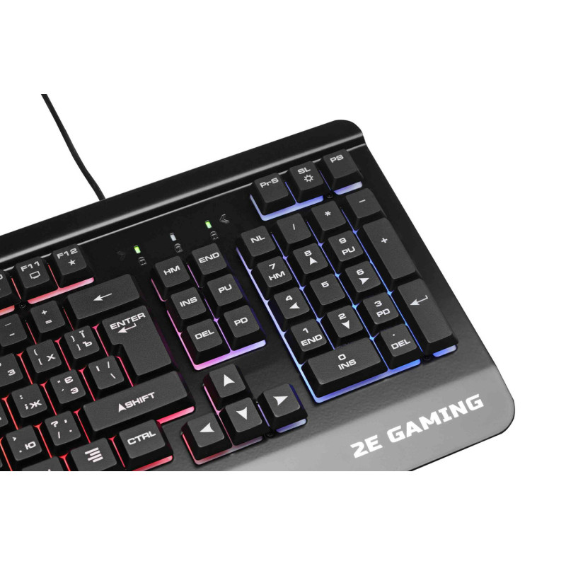 Клавіатура мембранна 2E GAMING KG320 104key, USB-A, EN/UA/RU, LED, чорний (2E-KG320UB)