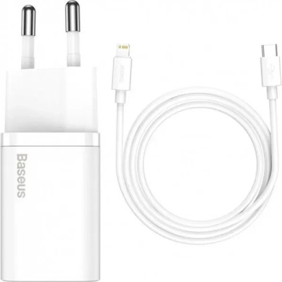 МЗП Baseus 20W Super Si Quick Charger PD+QC3.0 Type C to Lightning (TZCCSUP-B02) white