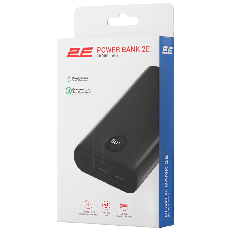 Power Bank 2E PB2011 20000mah 45W black (2E-PB2011-BLACK)