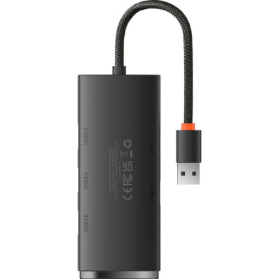 USB HUB Baseus Lite Series 4in1 4USB-A 3.0 (WKQX030001) black 0.25m