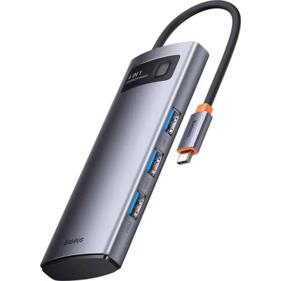 USB HUB Baseus Metal Gleam Series 4in1 USB-C to 4USB 3.0 (WKWG070013) gray
