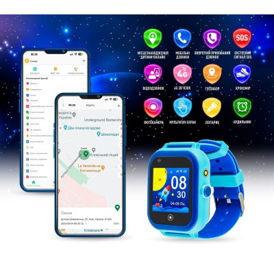 Smart Watch GARMIX PointPRO-200 4G/GPS/WIFI/VIDEO CALL Blue UA UCRF