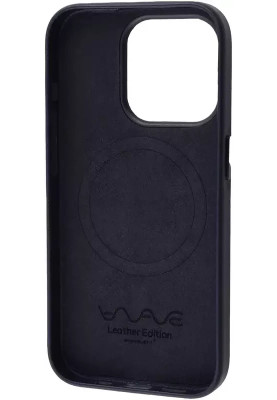 Накладка iPhone 15 Leather Edition Case MagSafe Wave Темно-синій