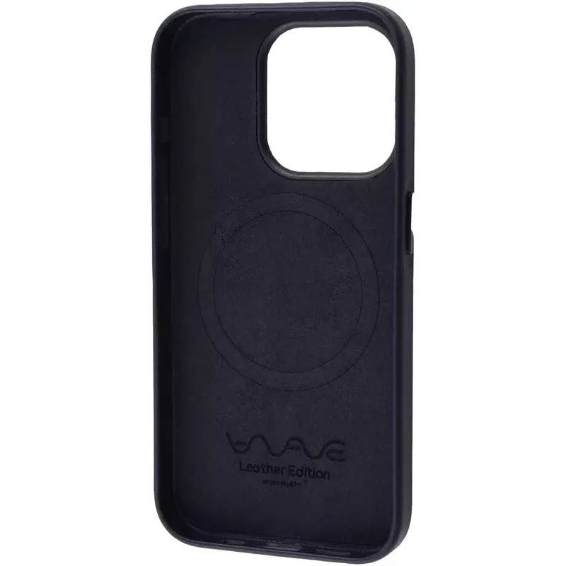 Накладка iPhone 15 Leather Edition Case MagSafe Wave Темно-синій
