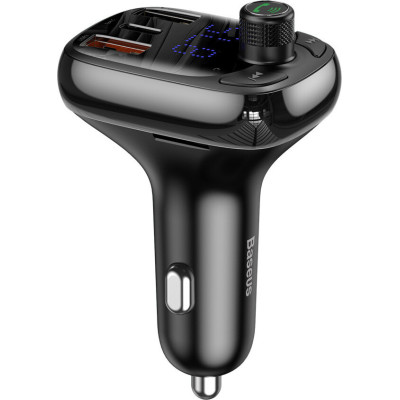 FM-модулятор/дисплей Baseus 2USB S-13 T-Typed black CCTM-B01/01 (CCMT000101)