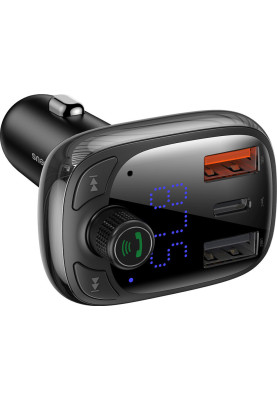 FM-модулятор/дисплей Baseus 2USB S-13 T-Typed black CCTM-B01/01 (CCMT000101)