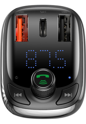 FM-модулятор/дисплей Baseus 2USB S-13 T-Typed black CCTM-B01/01 (CCMT000101)