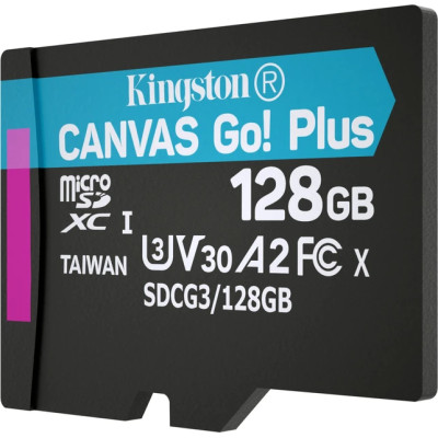 Micro SD 128GB/10 class 170Mb/s V30 A2 Kingston SDCG3/128GB