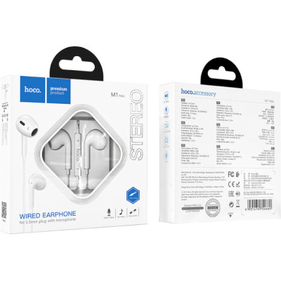 HF Hoco M1 Max earphones+мікрофон white HF Hoco M1 Max earphones+мікрофон white