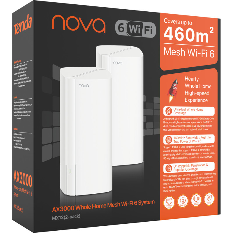 Wi-Fi cистема Tenda Nova MX12 (MX12-KIT-2) (2pack) AX3000 UA