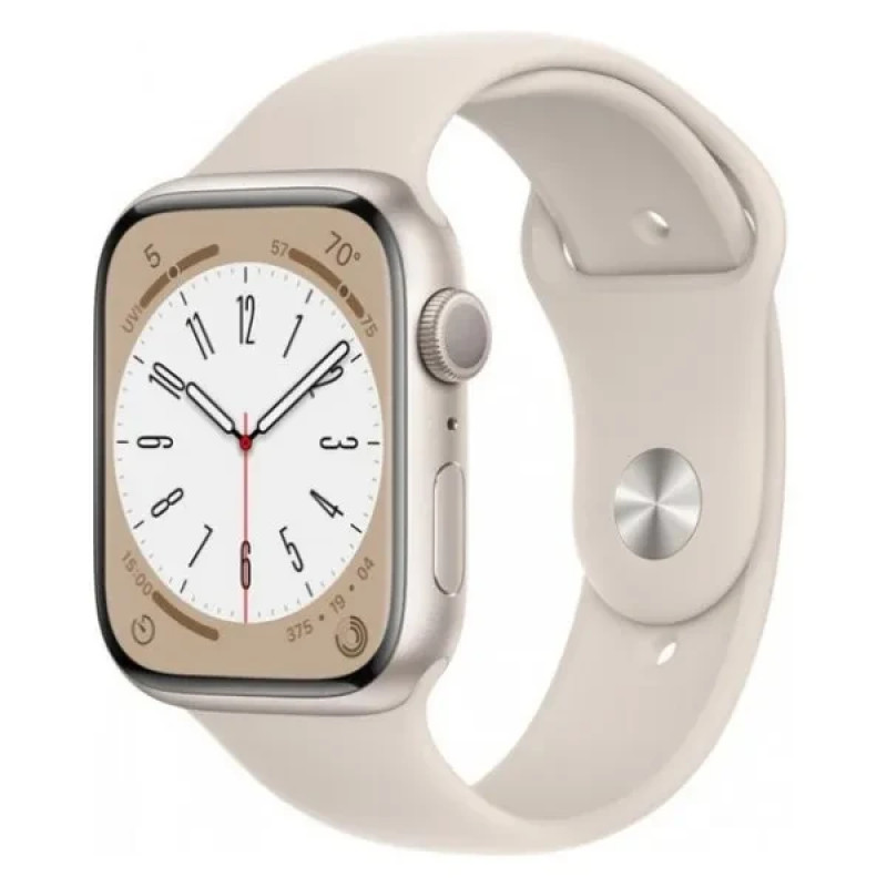 Apple Watch Series 8 GPS 45mm Starlight Aluminium with Starlight Sport Band MNP23 UA
