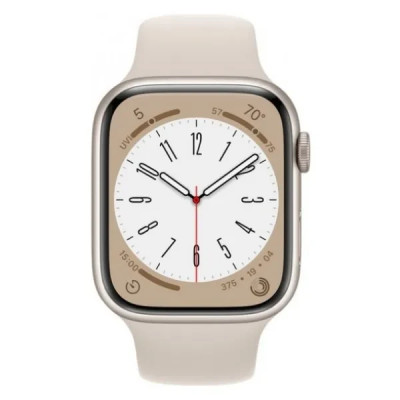 Apple Watch Series 8 GPS 45mm Starlight Aluminium with Starlight Sport Band MNP23 UA